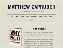 Tablet Screenshot of matthewzapruder.com